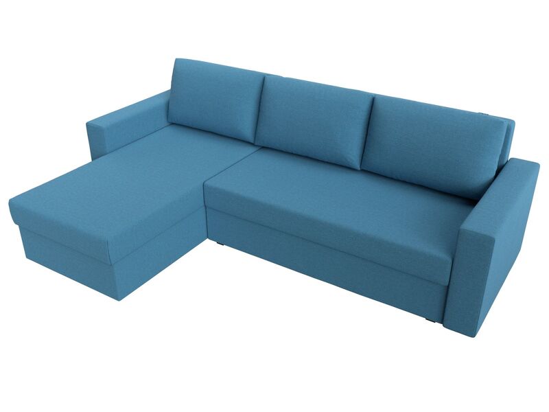 Диван угловой Траумберг Лайт левый угол, Рогожка, Амур 10 голубой