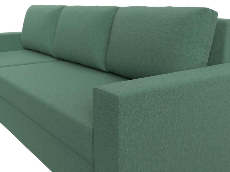 Диван угловой Траумберг Лайт левый угол, Рогожка, Амур 11 зеленый