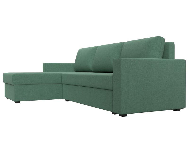 Диван угловой Траумберг Лайт левый угол, Рогожка, Амур 11 зеленый