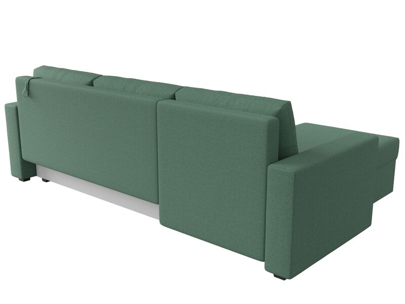 Диван угловой Траумберг Лайт левый угол, Рогожка, Амур 11 зеленый