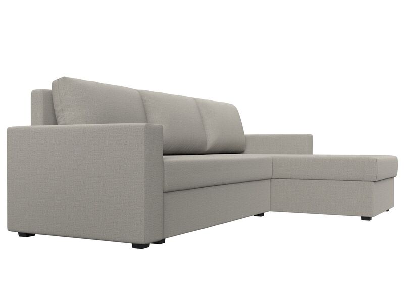 Диван угловой Траумберг Лайт правый угол, Рогожка, Амур 02 бежевый