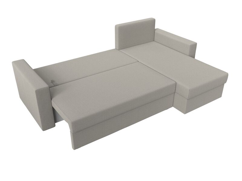 Диван угловой Траумберг Лайт правый угол, Рогожка, Амур 02 бежевый