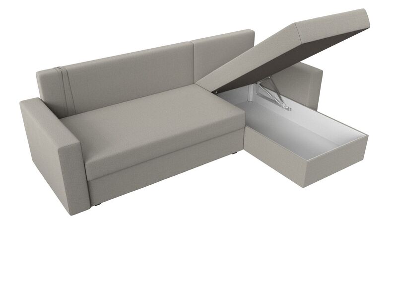 Диван угловой Траумберг Лайт правый угол, Рогожка, Амур 02 бежевый