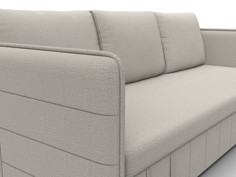 Диван прямой Слим, Рогожка, Амур 02 бежевый