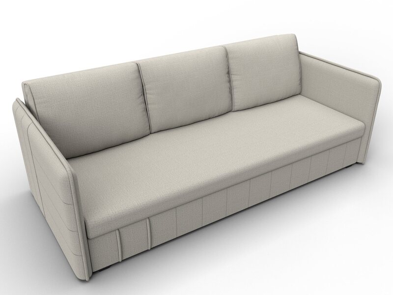 Диван прямой Слим, Рогожка, Амур 02 бежевый