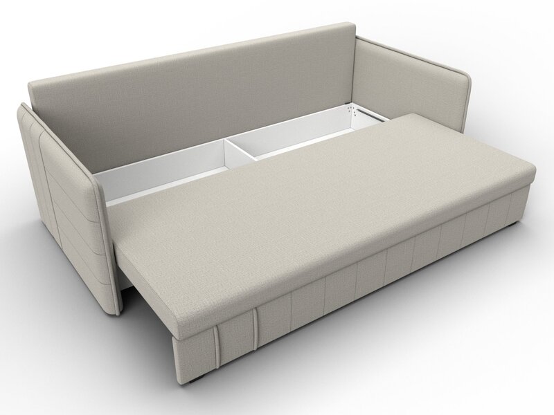 Диван прямой Слим, Рогожка, Амур 02 бежевый