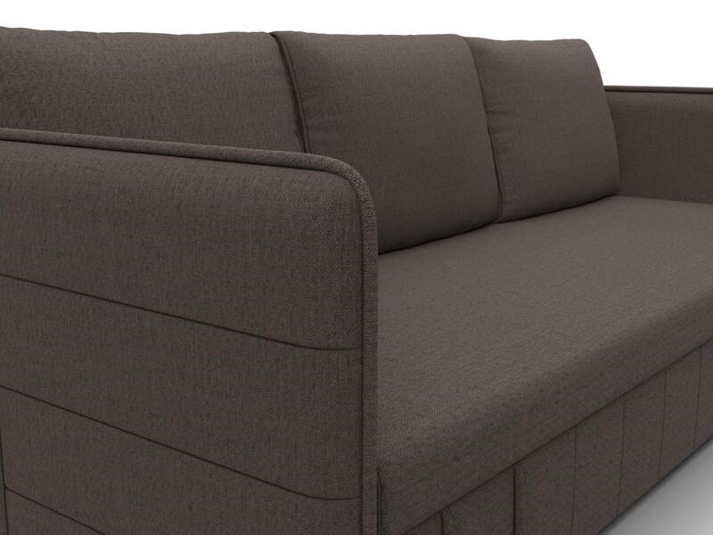 Диван прямой Слим, Рогожка, Амур 05 коричневый