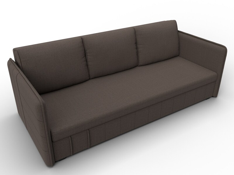 Диван прямой Слим, Рогожка, Амур 05 коричневый