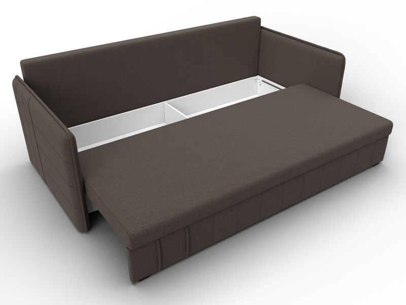 Диван прямой Слим, Рогожка, Амур 05 коричневый