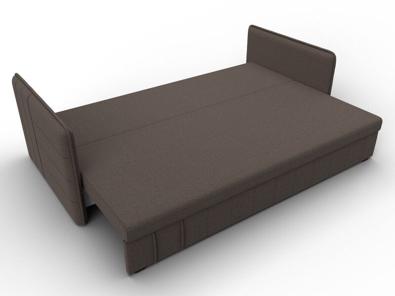 Диван прямой Слим, Рогожка, Амур 05 коричневый