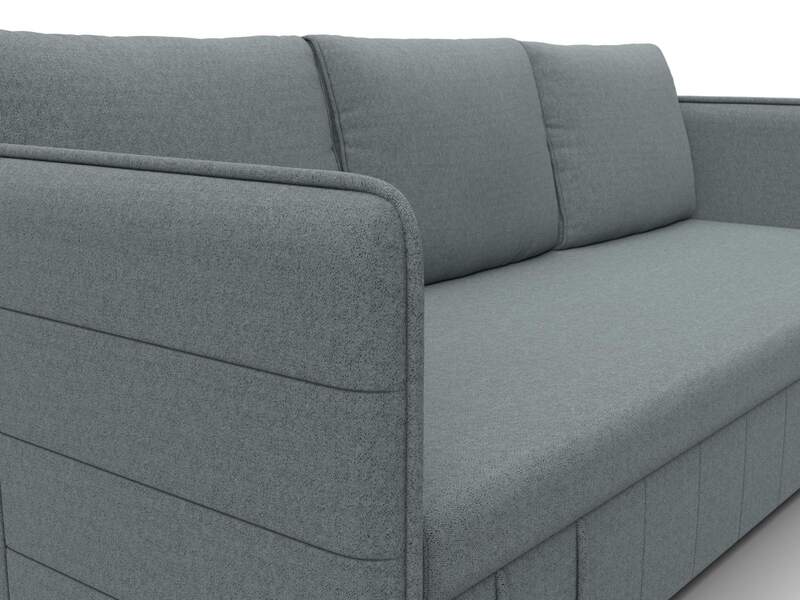 Диван прямой Слим, Рогожка, Амур 07 серый