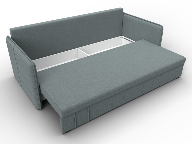 Диван прямой Слим, Рогожка, Амур 07 серый