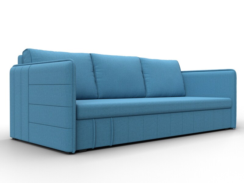 Диван прямой Слим, Рогожка, Амур 10 голубой