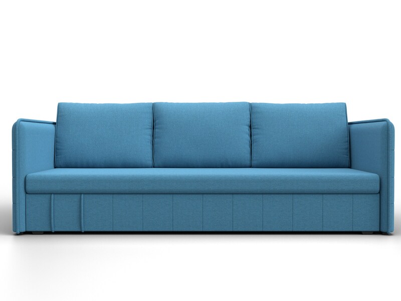 Диван прямой Слим, Рогожка, Амур 10 голубой