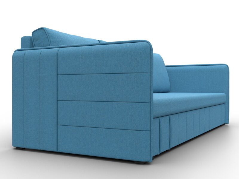 Диван прямой Слим, Рогожка, Амур 10 голубой