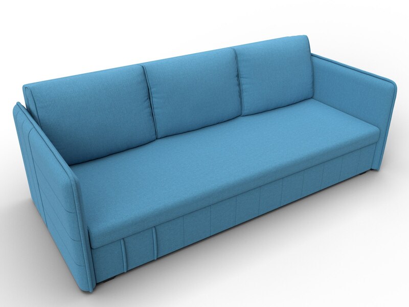 Диван прямой Слим, Рогожка, Амур 10 голубой