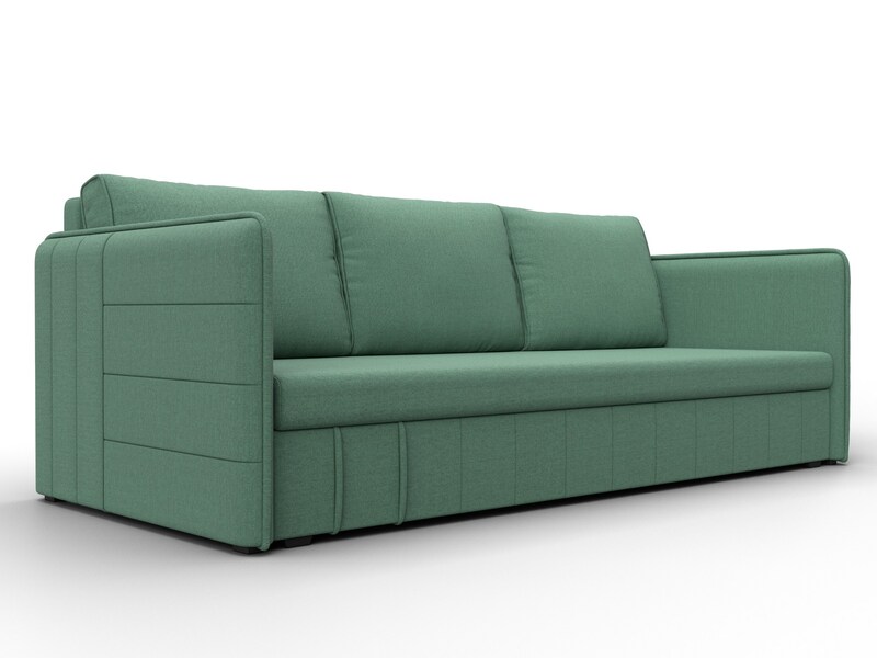 Диван прямой Слим, Рогожка, Амур 11 зеленый