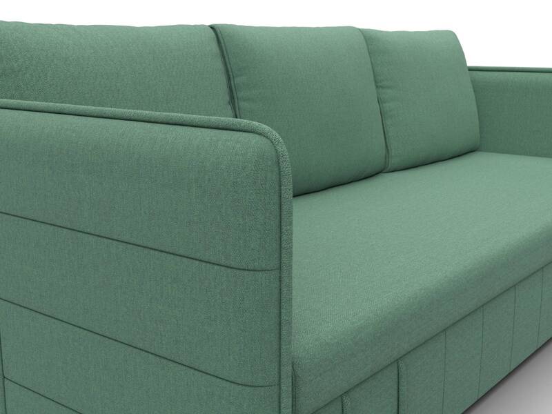 Диван прямой Слим, Рогожка, Амур 11 зеленый