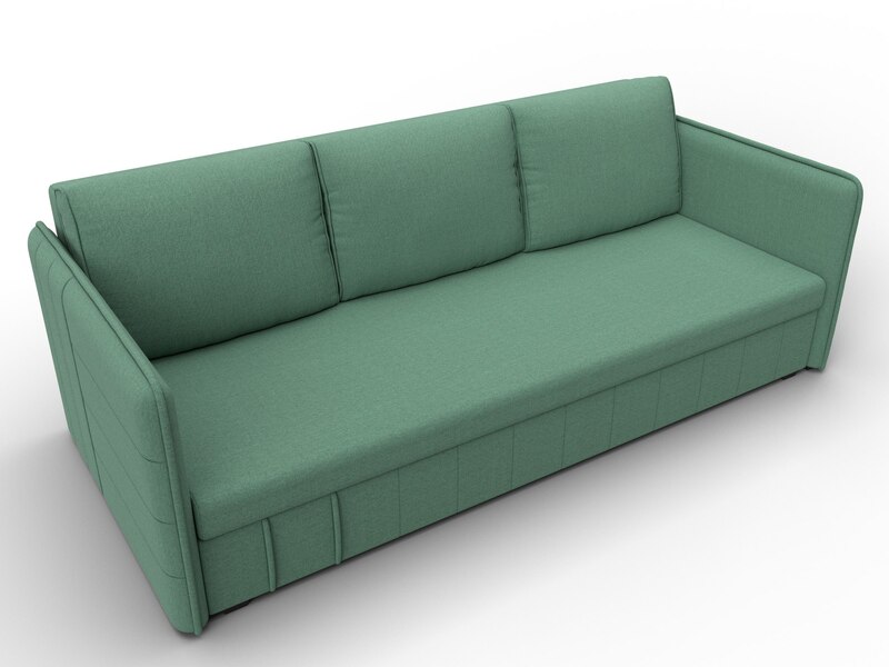 Диван прямой Слим, Рогожка, Амур 11 зеленый