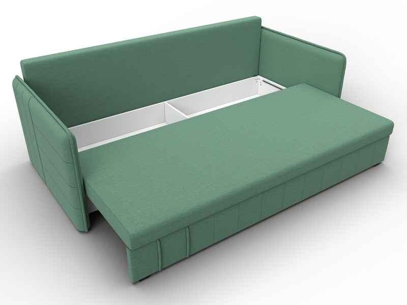 Диван прямой Слим, Рогожка, Амур 11 зеленый