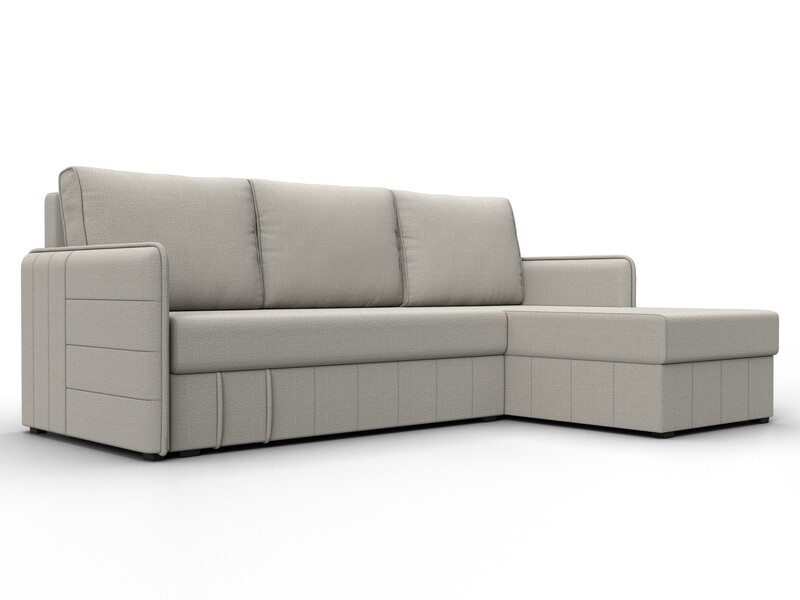 Диван угловой Слим угол универсальный, Рогожка, Амур 02 бежевый