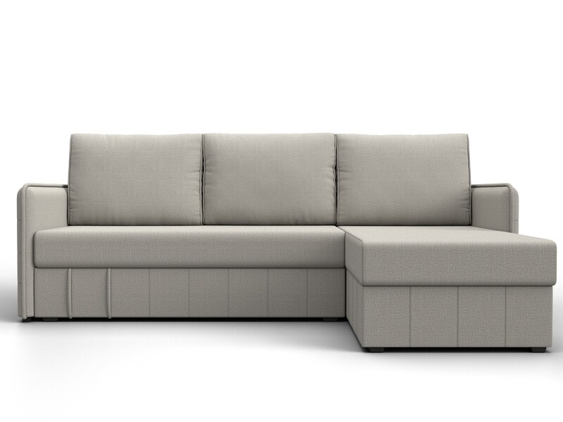 Диван угловой Слим угол универсальный, Рогожка, Амур 02 бежевый