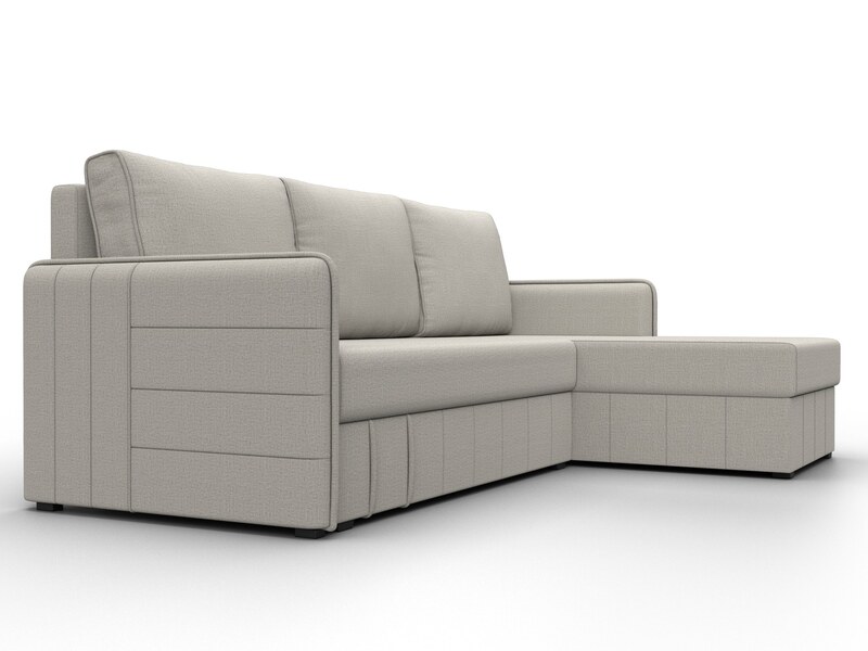 Диван угловой Слим угол универсальный, Рогожка, Амур 02 бежевый