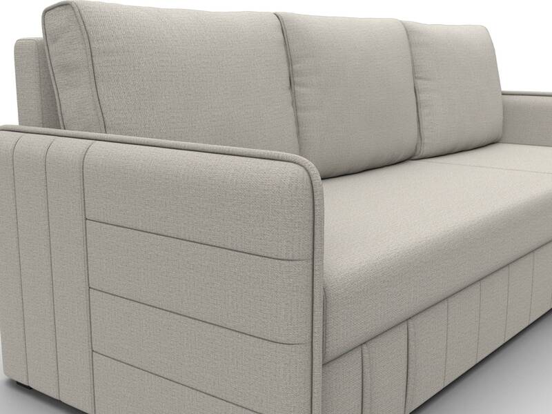 Диван угловой Слим угол универсальный, Рогожка, Амур 02 бежевый