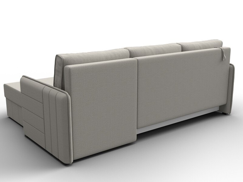 Диван угловой Слим угол универсальный, Рогожка, Амур 02 бежевый