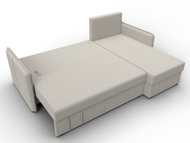 Диван угловой Слим угол универсальный, Рогожка, Амур 02 бежевый