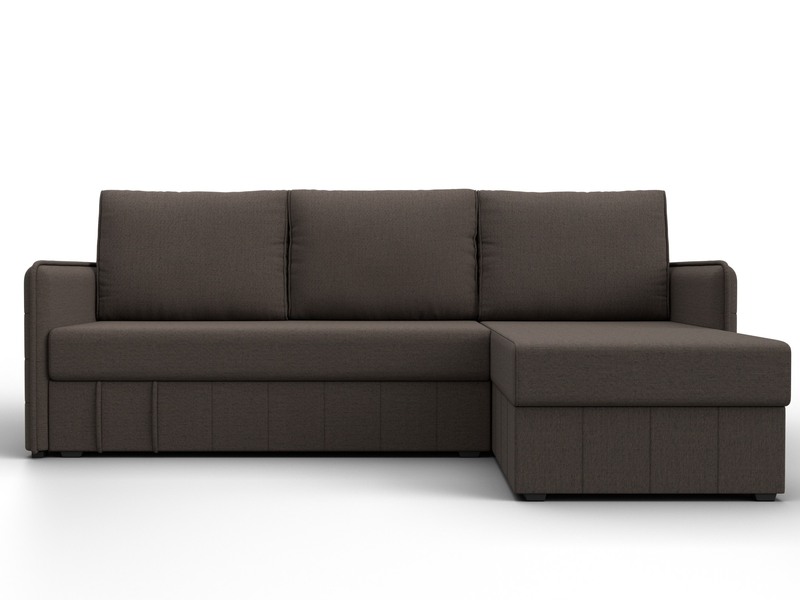 Диван угловой Слим угол универсальный, Рогожка, Амур 05 коричневый