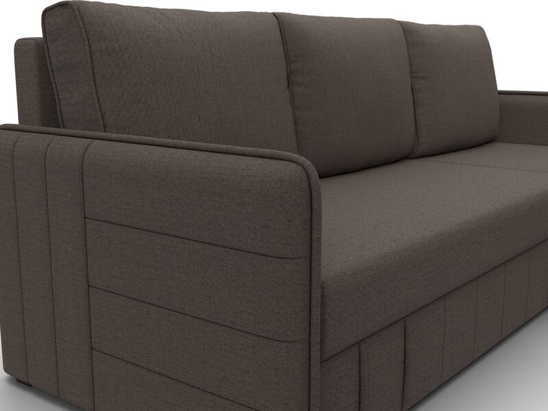 Диван угловой Слим угол универсальный, Рогожка, Амур 05 коричневый