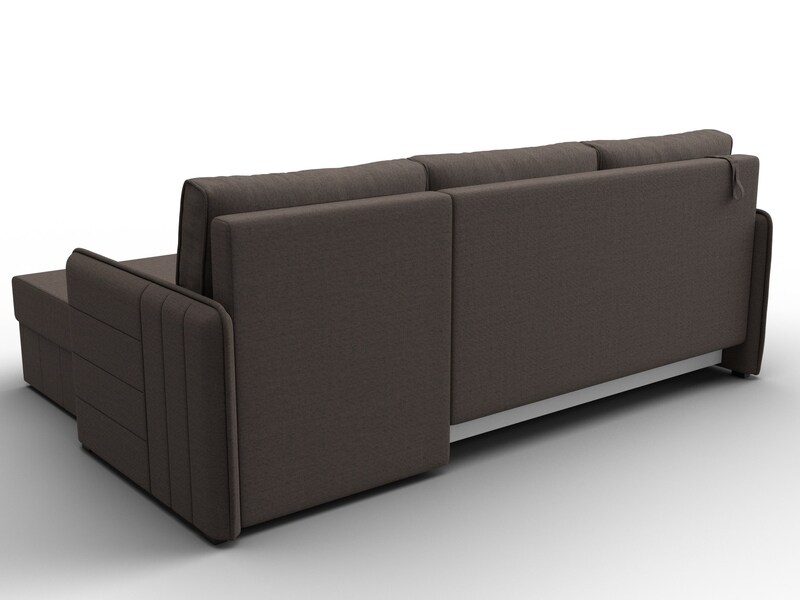 Диван угловой Слим угол универсальный, Рогожка, Амур 05 коричневый