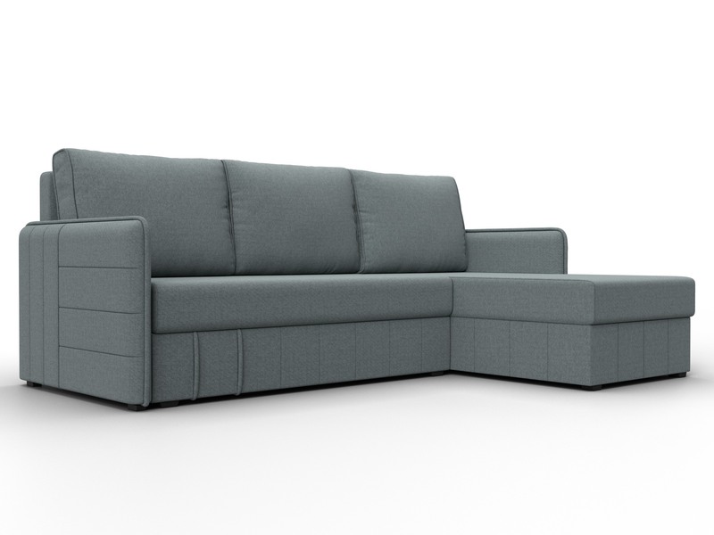 Диван угловой Слим угол универсальный, Рогожка, Амур 07 серый