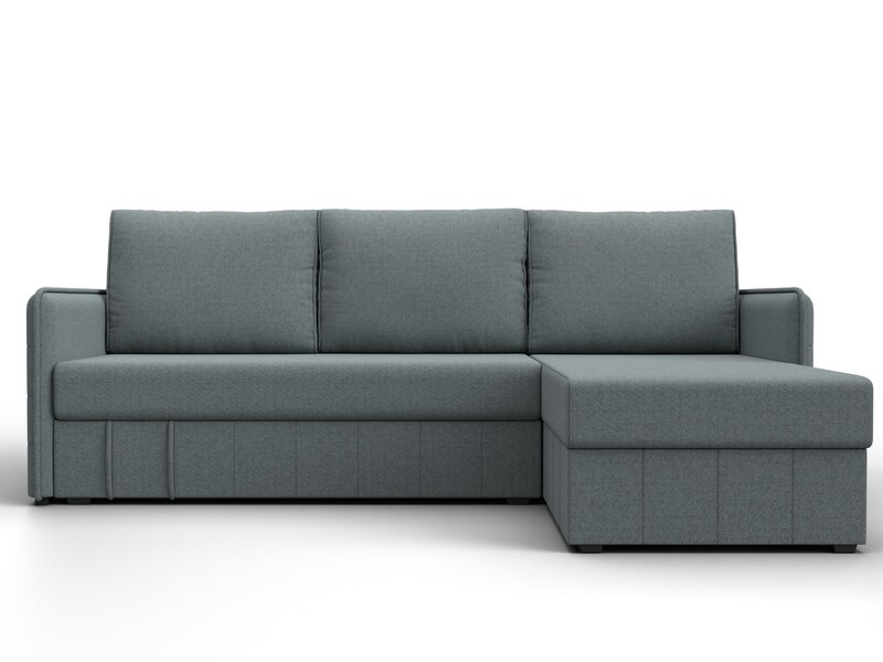 Диван угловой Слим угол универсальный, Рогожка, Амур 07 серый