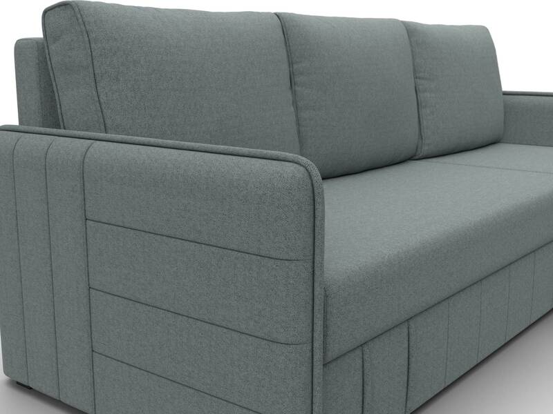 Диван угловой Слим угол универсальный, Рогожка, Амур 07 серый