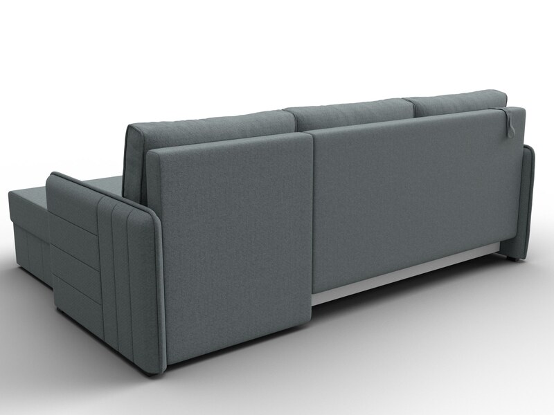 Диван угловой Слим угол универсальный, Рогожка, Амур 07 серый