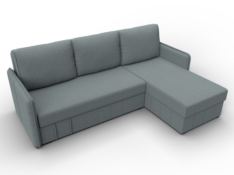 Диван угловой Слим угол универсальный, Рогожка, Амур 07 серый