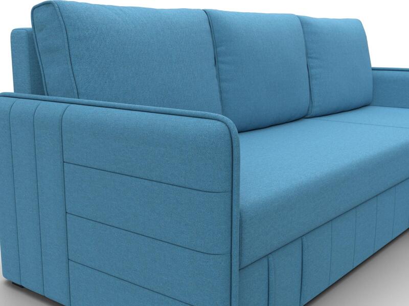 Диван угловой Слим угол универсальный, Рогожка, Амур 10 голубой