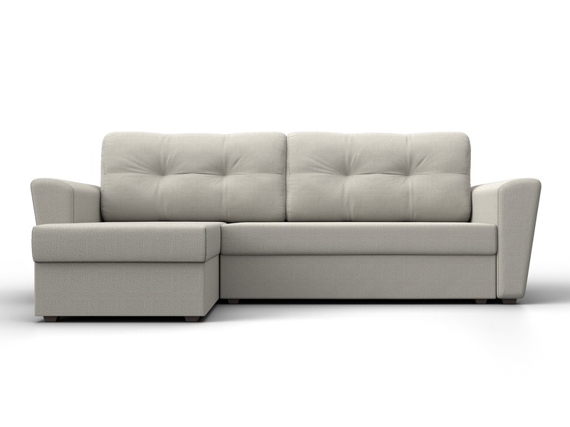 Диван угловой Амстердам Лайт левый угол, Рогожка, Амур 02 бежевый