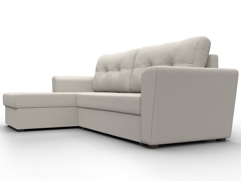 Диван угловой Амстердам Лайт левый угол, Рогожка, Амур 02 бежевый