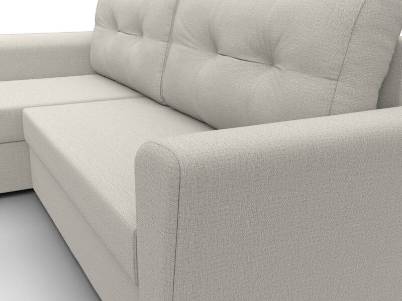 Диван угловой Амстердам Лайт левый угол, Рогожка, Амур 02 бежевый