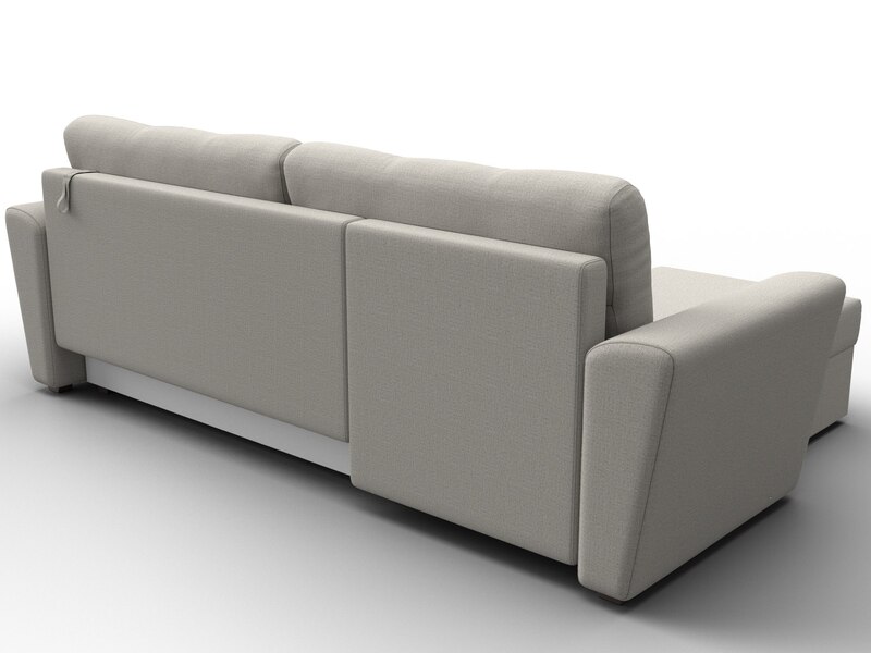 Диван угловой Амстердам Лайт левый угол, Рогожка, Амур 02 бежевый