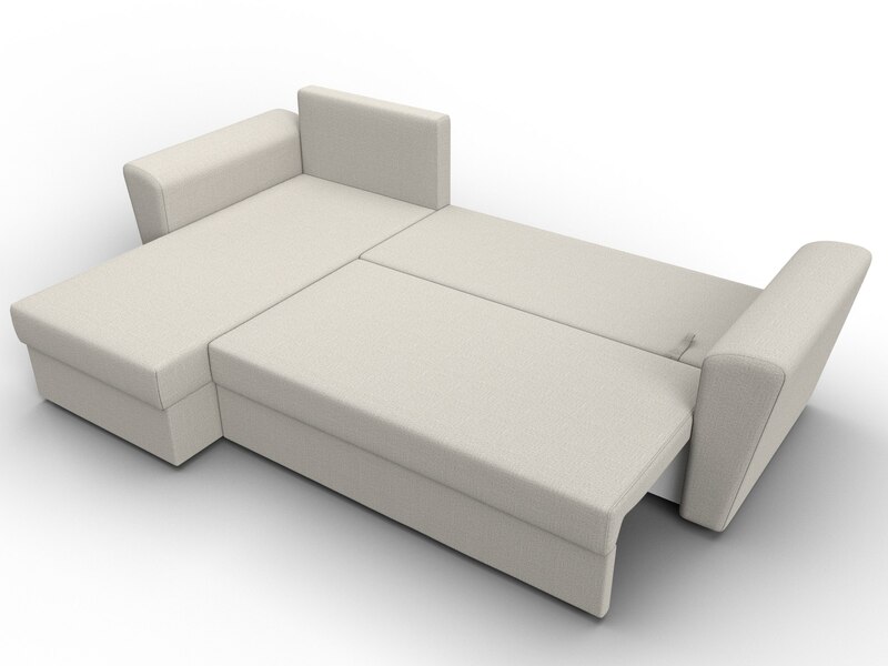 Диван угловой Амстердам Лайт левый угол, Рогожка, Амур 02 бежевый