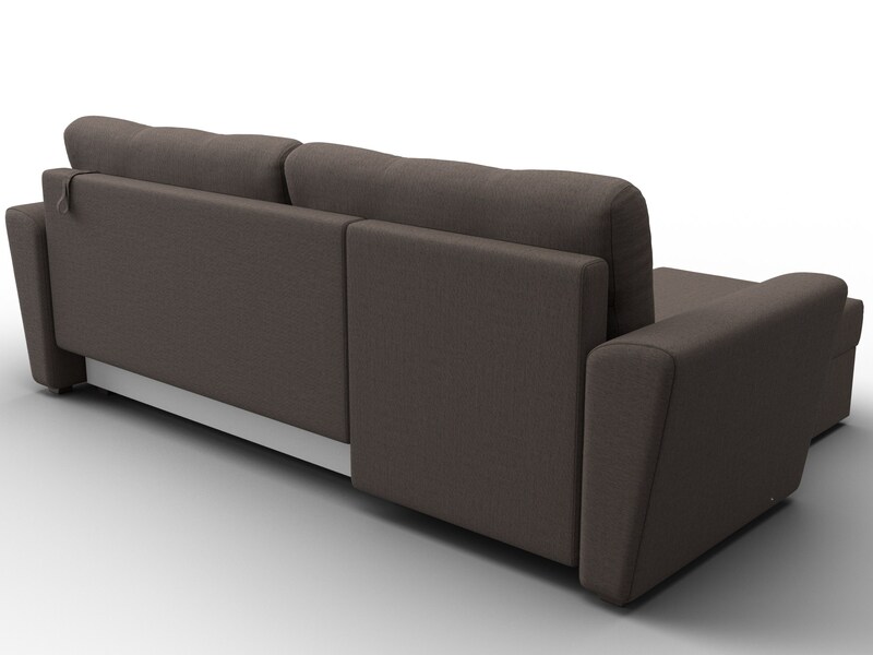 Диван угловой Амстердам Лайт левый угол, Рогожка, Амур 05 коричневый