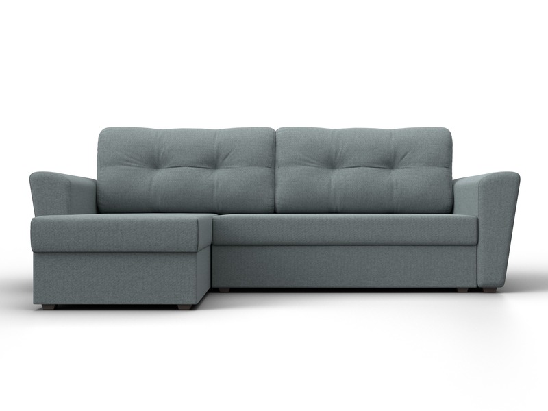 Диван угловой Амстердам Лайт левый угол, Рогожка, Амур 07 серый