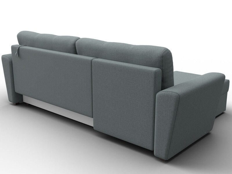 Диван угловой Амстердам Лайт левый угол, Рогожка, Амур 07 серый