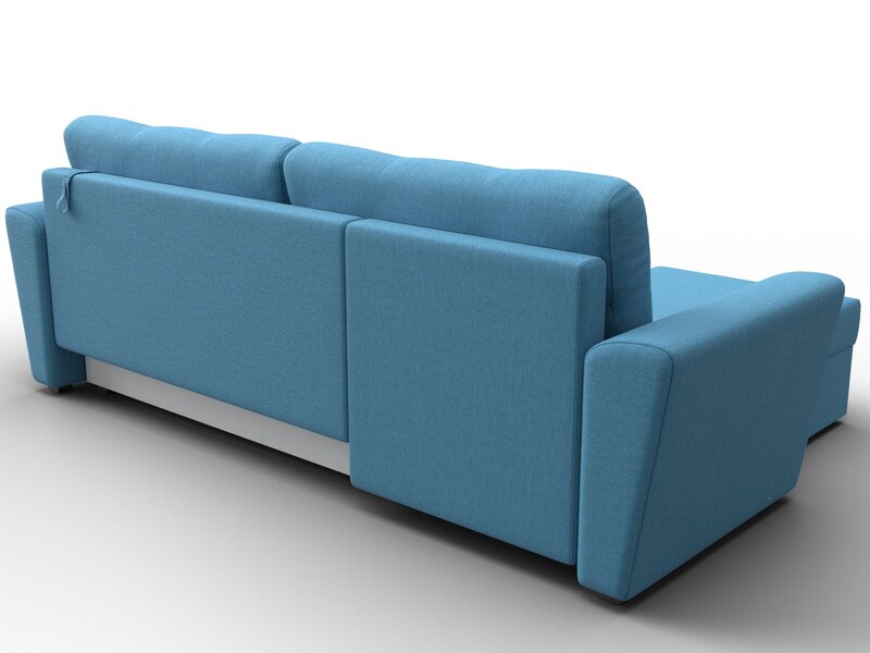 Диван угловой Амстердам Лайт левый угол, Рогожка, Амур 10 голубой