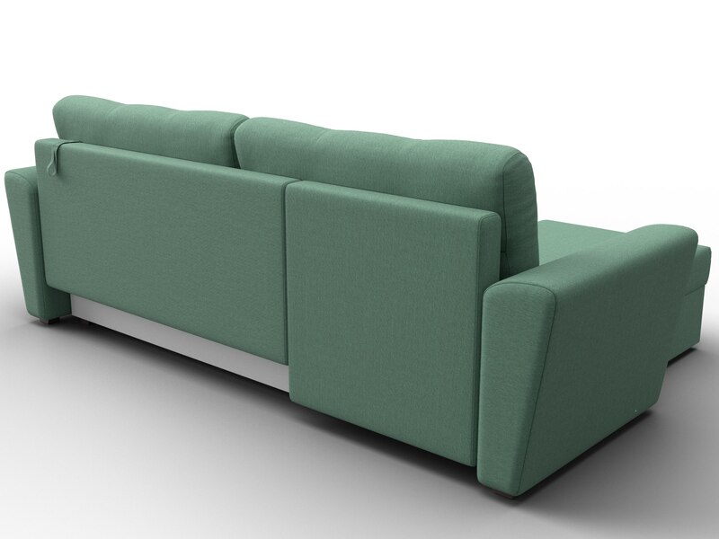 Диван угловой Амстердам Лайт левый угол, Рогожка, Амур 11 зеленый