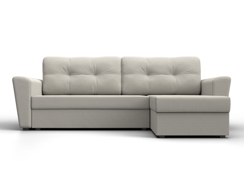 Диван угловой Амстердам Лайт правый угол, Рогожка, Амур 02 бежевый